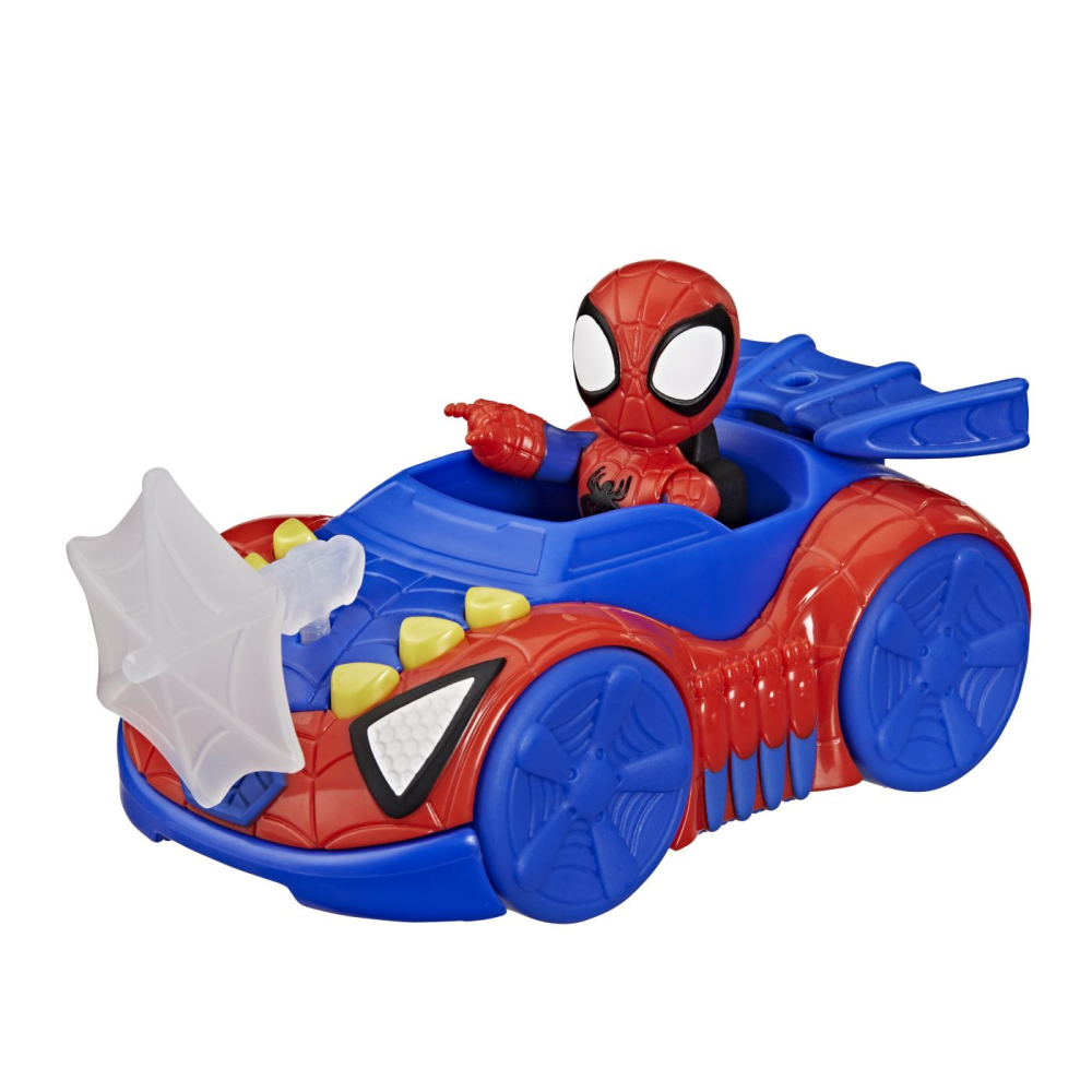 Spidey si prietenii lui uimitori marvel set figurina spidey si vehicul web crawler 7.6cm [10]