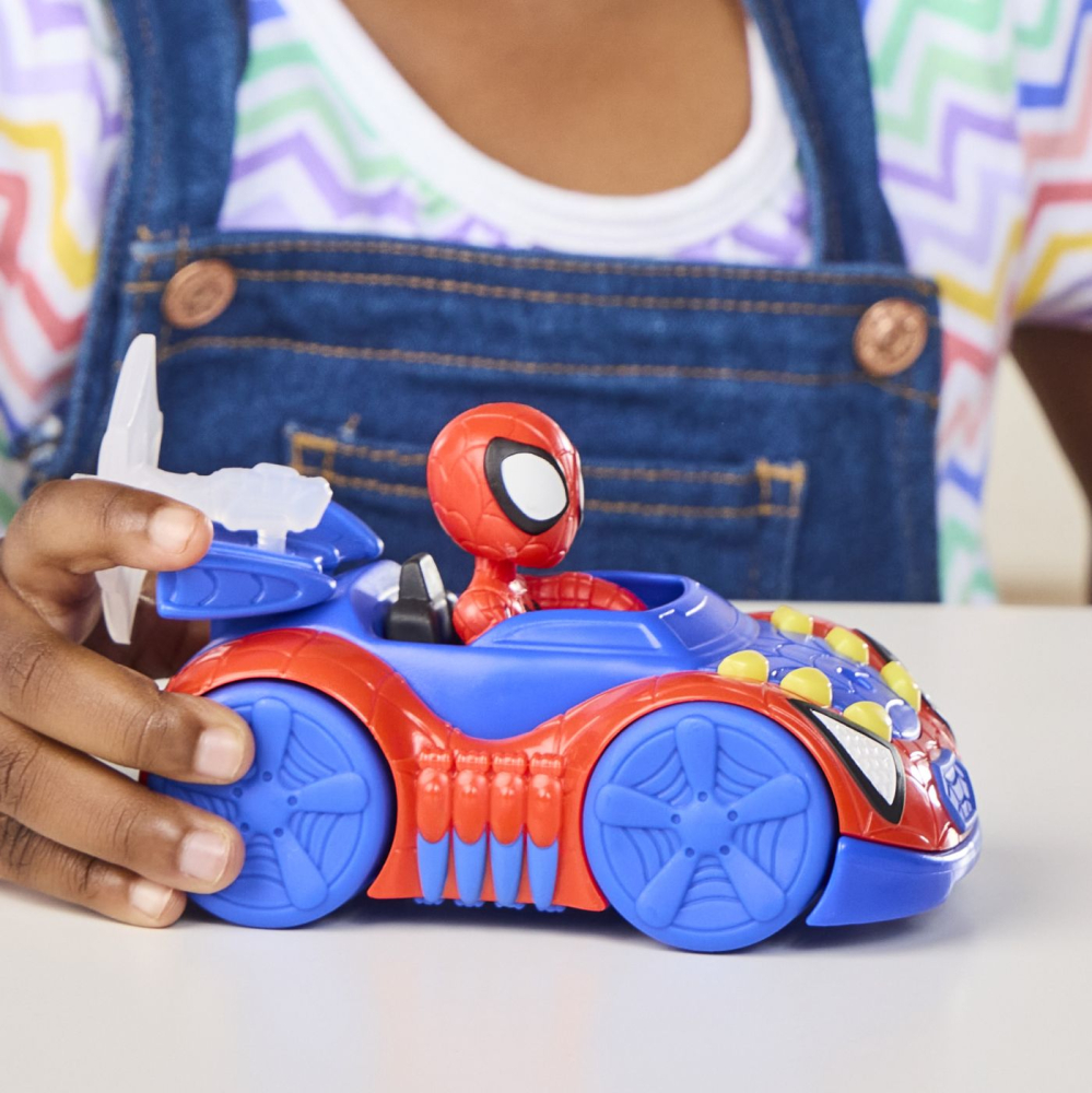 Spidey si prietenii lui uimitori marvel set figurina spidey si vehicul web crawler 7.6cm [6]