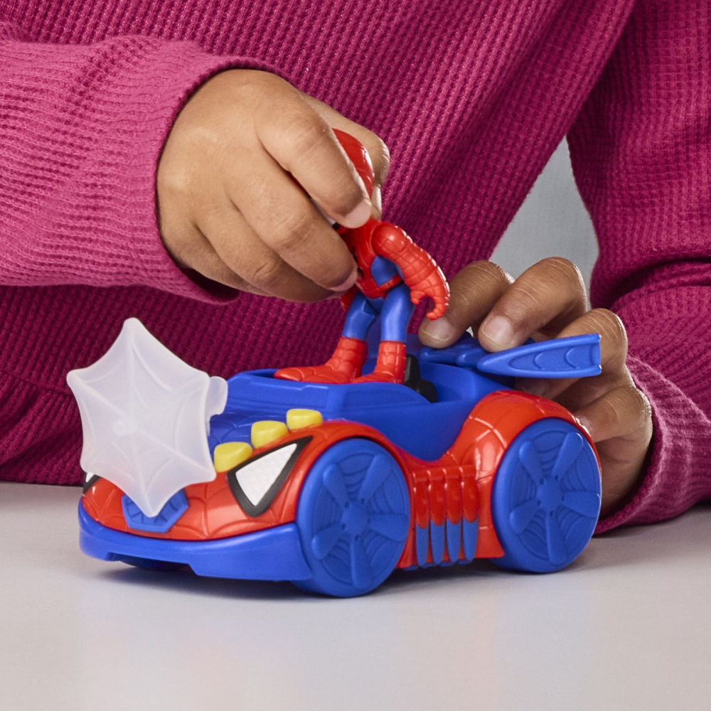 Spidey si prietenii lui uimitori marvel set figurina spidey si vehicul web crawler 7.6cm [7]