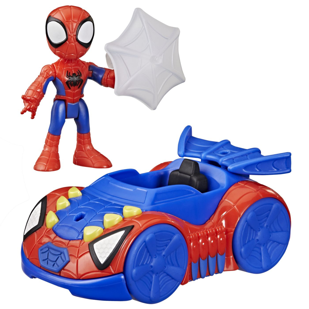 Spidey si prietenii lui uimitori marvel set figurina spidey si vehicul web crawler 7.6cm [3]