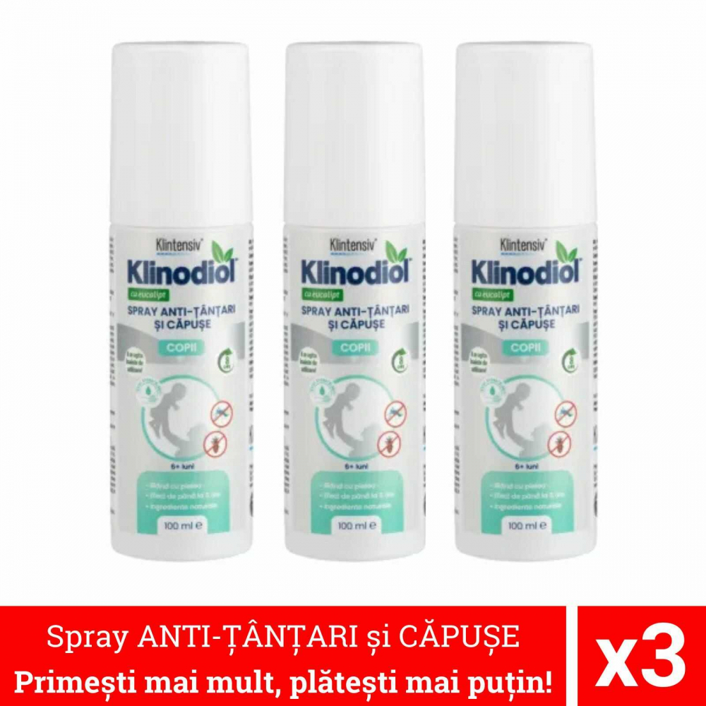 Spray Anti-Tantari Copii 6 Luni+, Klinodiol x 3 buc, Klintensiv [1]