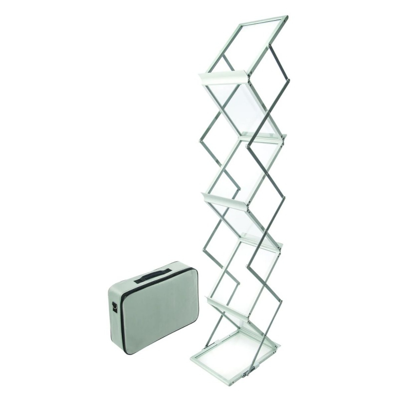 Stand zig zag Deflecto 36100, A4, portret, pliabil, 6 rafturi, fata/verso, pentru brosuri [6]
