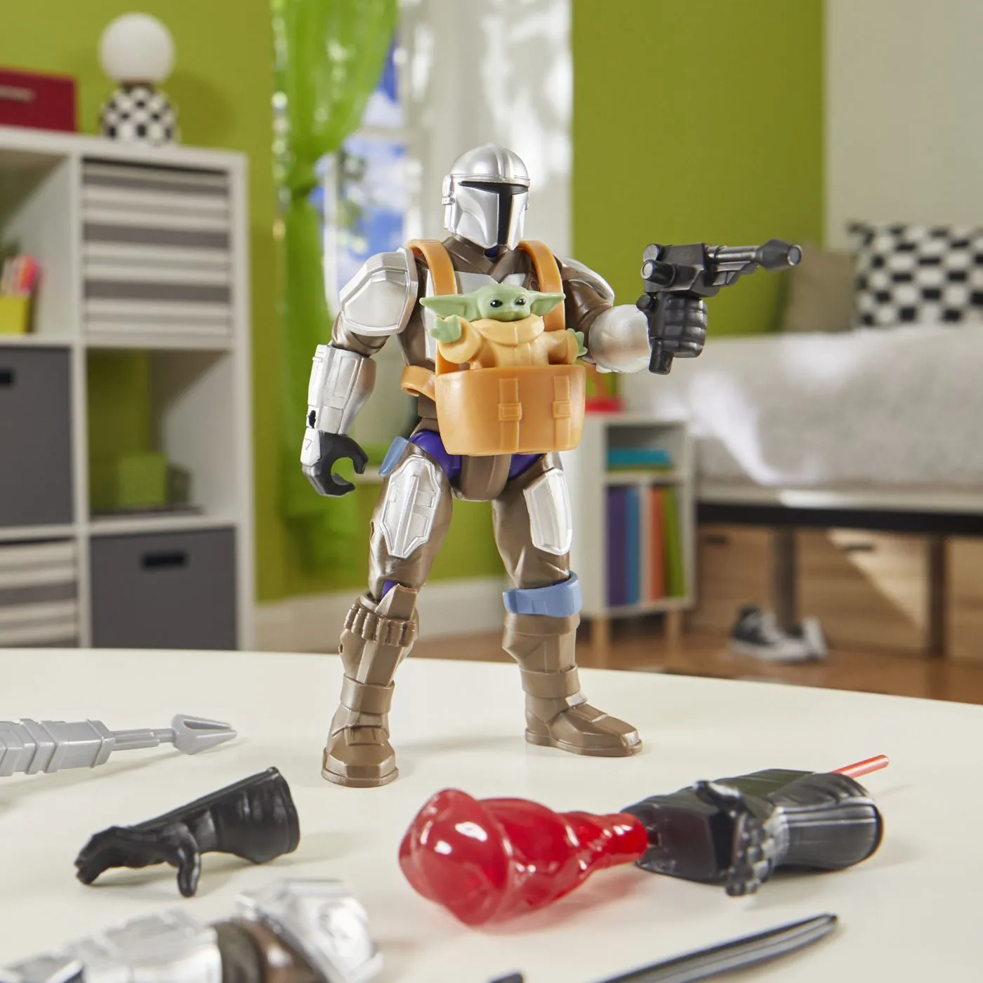 Star wars mix mashers deluxe set figurina mandalorian and grogu 12cm si accesorii, copii 4 ani-9 ani [7]