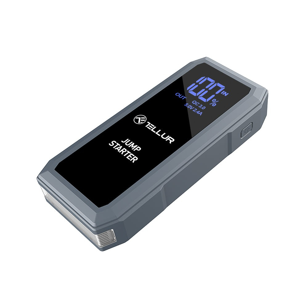 Starter auto portabil Tellur, 12V, 1500A, baterie externă, 16800mAh, lanternă, gri [10]