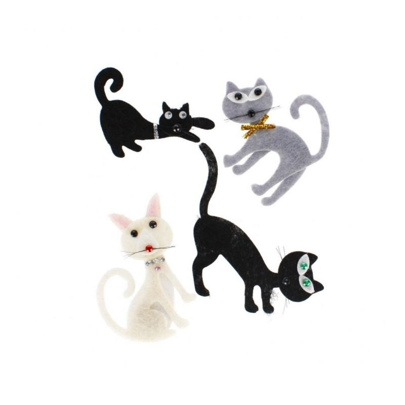 Sticker fetru pisicute, Craft with Fun, 480890, set 4 buc [2]