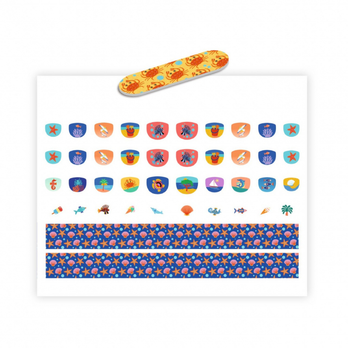 Stickere pentru unghii model mediteranean, Djeco, varsta 3 - 6, 6 - 9 ani, Fata [3]
