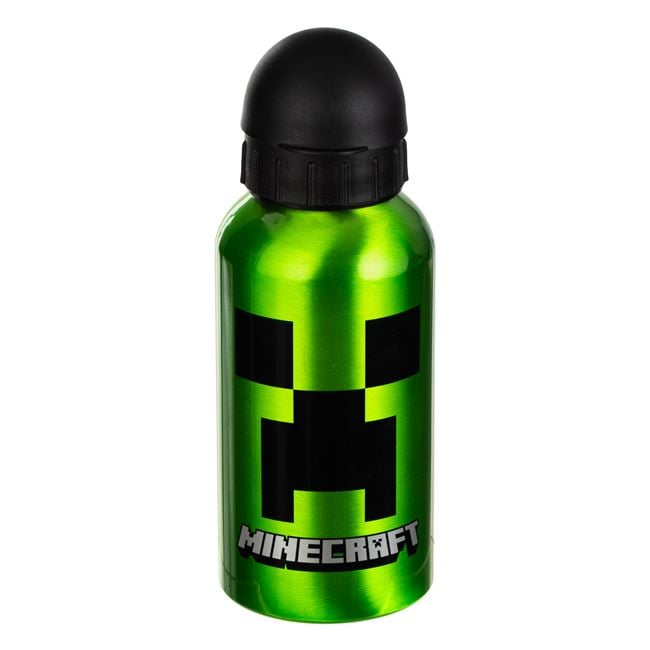 Sticla apa aluminiu Minecraft verde 400ml – bidon copii cu capac flip top [1]