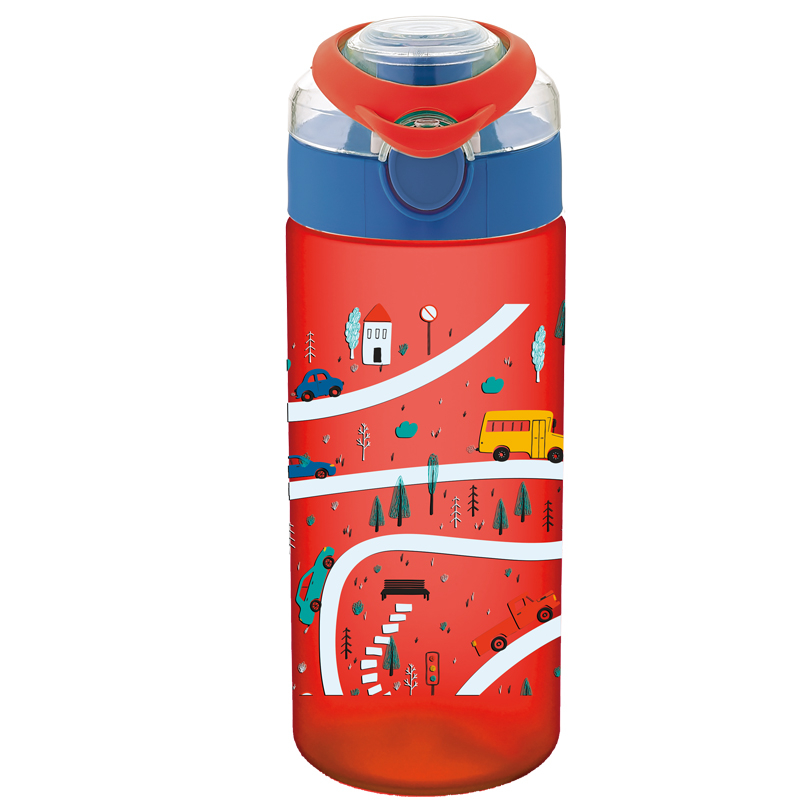 Sticla apa pt copii tritan soft touch 500ml cu deschidere automata si maner transport t-0108 noki [3]