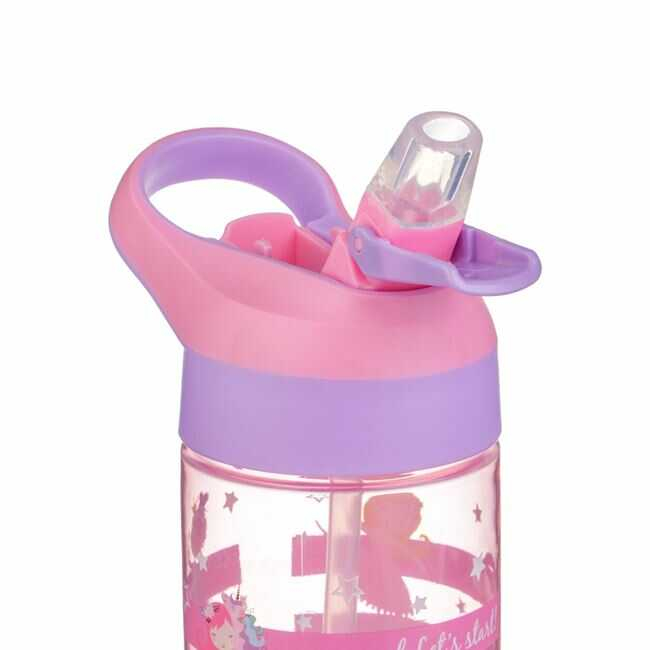 Sticle Apa Copii, Gradinita si Scoala, 500 ml cu Pai, Roz [3]