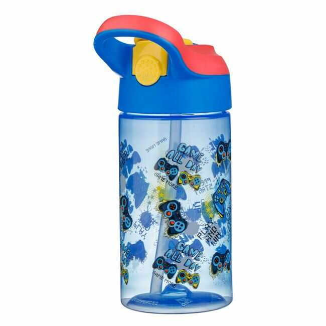 Sticle Apa Copii, Gradinita si Scoala, 500 ml cu Pai, Gamer [4]
