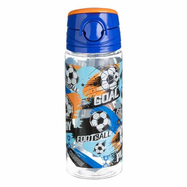 Sticle Apa Copii, Gradinita si Scoala, 500 ml cu Pai si Snur, Fotbal [3]