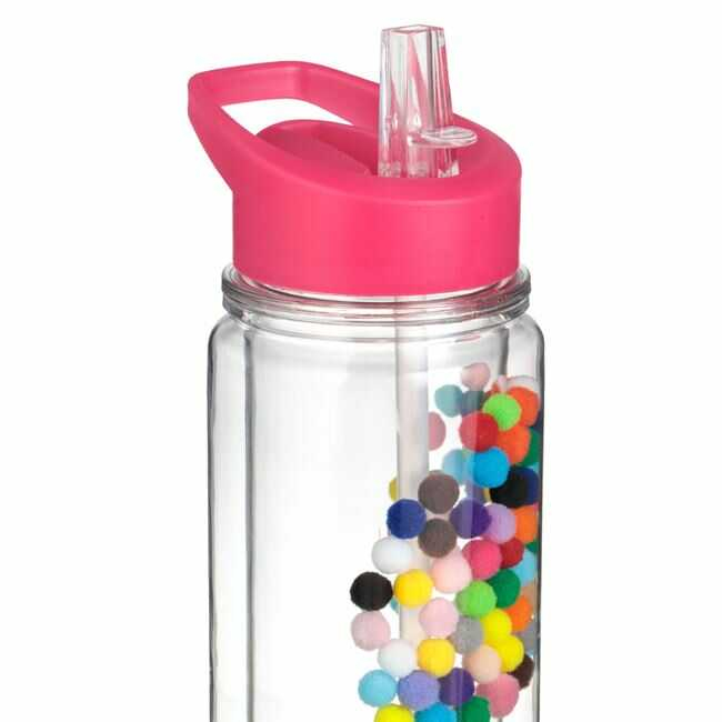 Sticle Apa Copii, Gradinita si Scoala, 500 ml cu Pai, Pompoane [3]