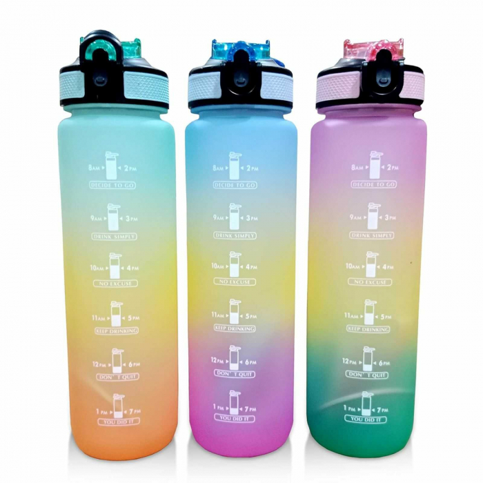 Sticla de apa reutilizabila, portabila, 1000 ml, Albastru Gradient [5]
