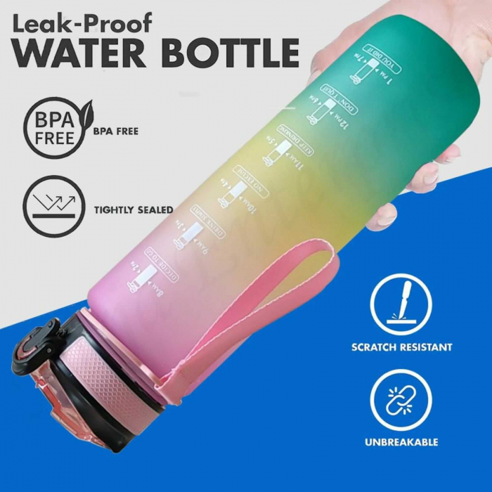 Sticla de apa reutilizabila, portabila, 1000 ml, Albastru Gradient [7]