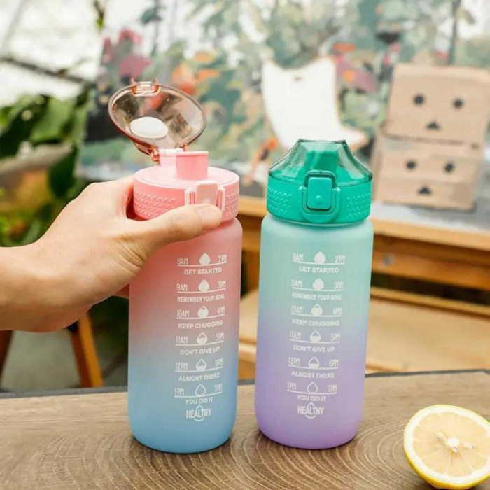 Sticla de Apa Reutilizabila, Mesaje Motivationale, 600 ml, Roz [9]