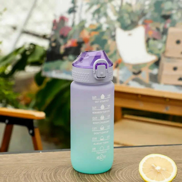 Sticla de Apa Reutilizabila, Mesaje Motivationale, 600 ml, Mov [2]