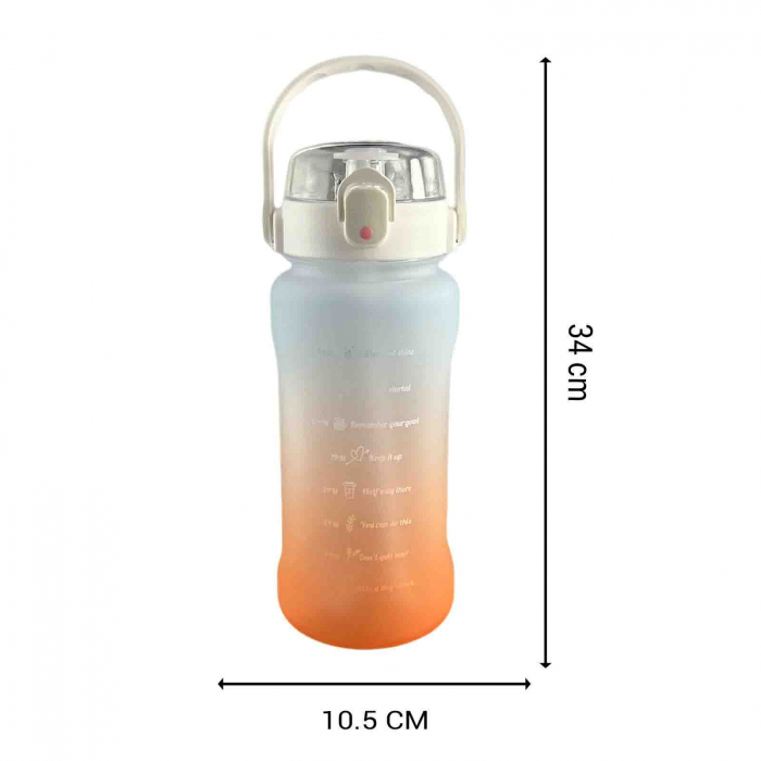 Sticla de apa reutilizabila, portabila, 1500 ml, Portocaliu Gradient [4]