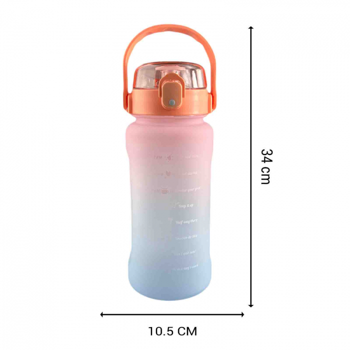 Sticla de apa reutilizabila, portabila, 1500 ml, Roz Gradient [5]