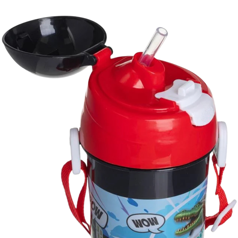 Sticla de Apa pentru Copii, Brainrots, Pop-Up, Rosu / Negru, 2-5 Ani, 500ml [3]
