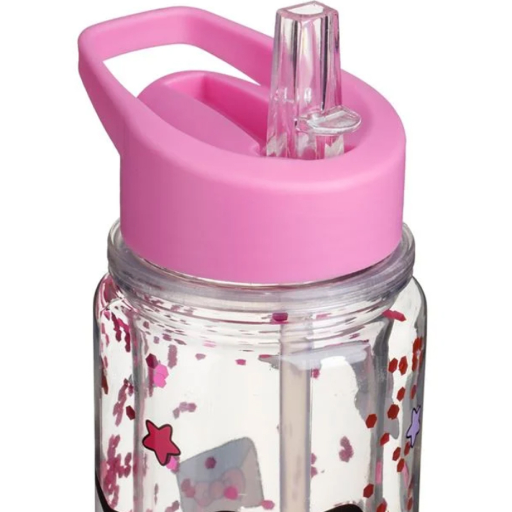 Sticla de Apa pentru Fete, model Hello Kitty, cu Pai Flip Top si Sclipici, 500ml [2]