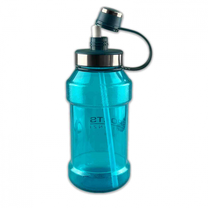 Sticla de apa portabila, cu pai incorporat, 1500 ml, Turcoaz [2]
