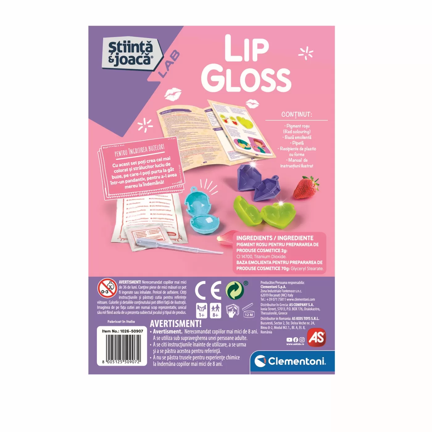 Lip Gloss, Stiinta si Joaca, 8 ani+, Clementoni, varsta de la 8 ani la +15 ani [5]