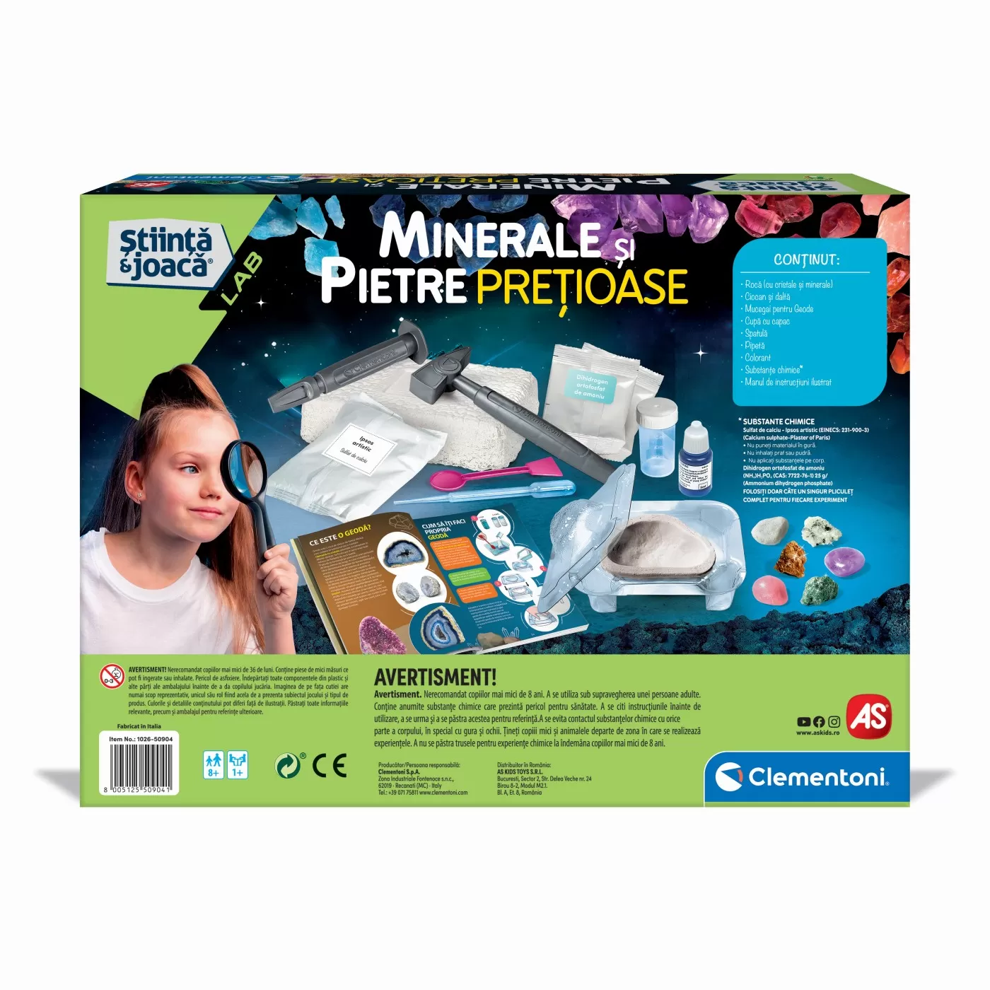 Minerale si pietre pretioase, Stiinta si joaca, 8 ani+, Clementoni, varsta de la 8 ani la +15 ani [5]