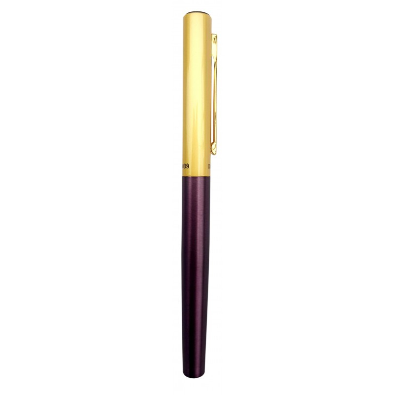 Stilou CNX Lux Dikawen 8039, alimentare pompita, corp metalic bordo, capac auriu [2]