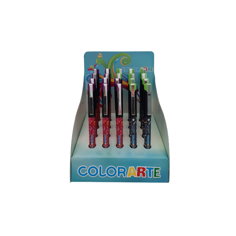 Stilou Colorarte 1034B, alimentare rezerve, corp plastic diverse culori, model fete [2]