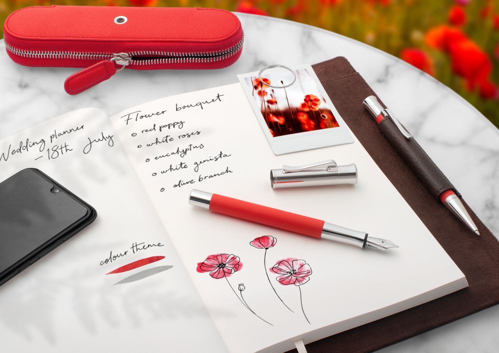 Stilou guilloche rosu indian m graf von faber-castell [5]