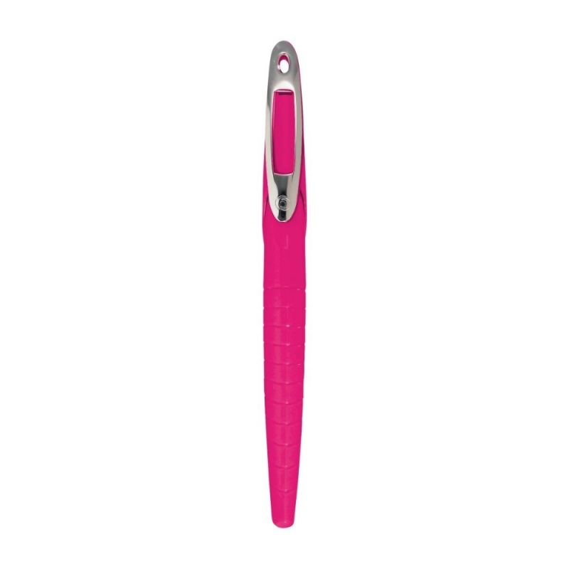 Stilou Herlitz My Pen 50046805, varf M, alimentare rezerve, corp plastic roz / alb, grip cauciucat [3]
