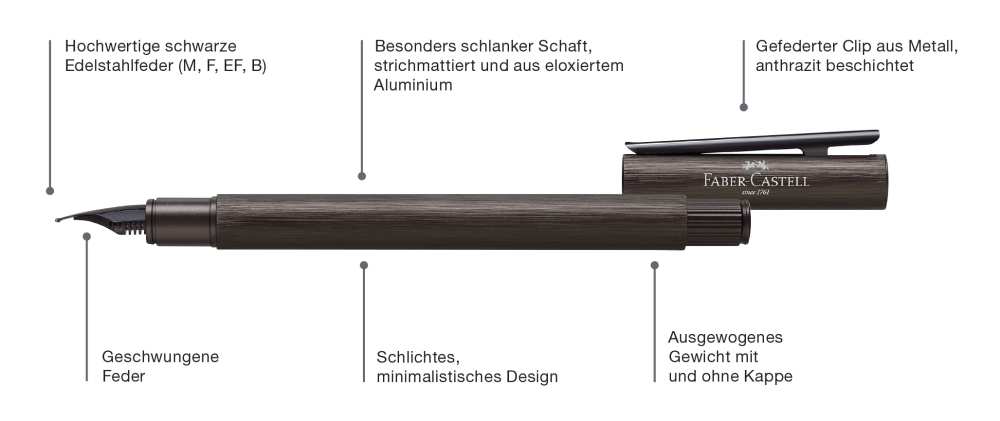 Stilou neo slim aluminium negru f faber-castell [3]