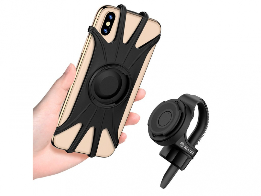 Suport detașabil Tellur de telefon 4"-6.5" pentru bicicletă BPH100, negru [1]