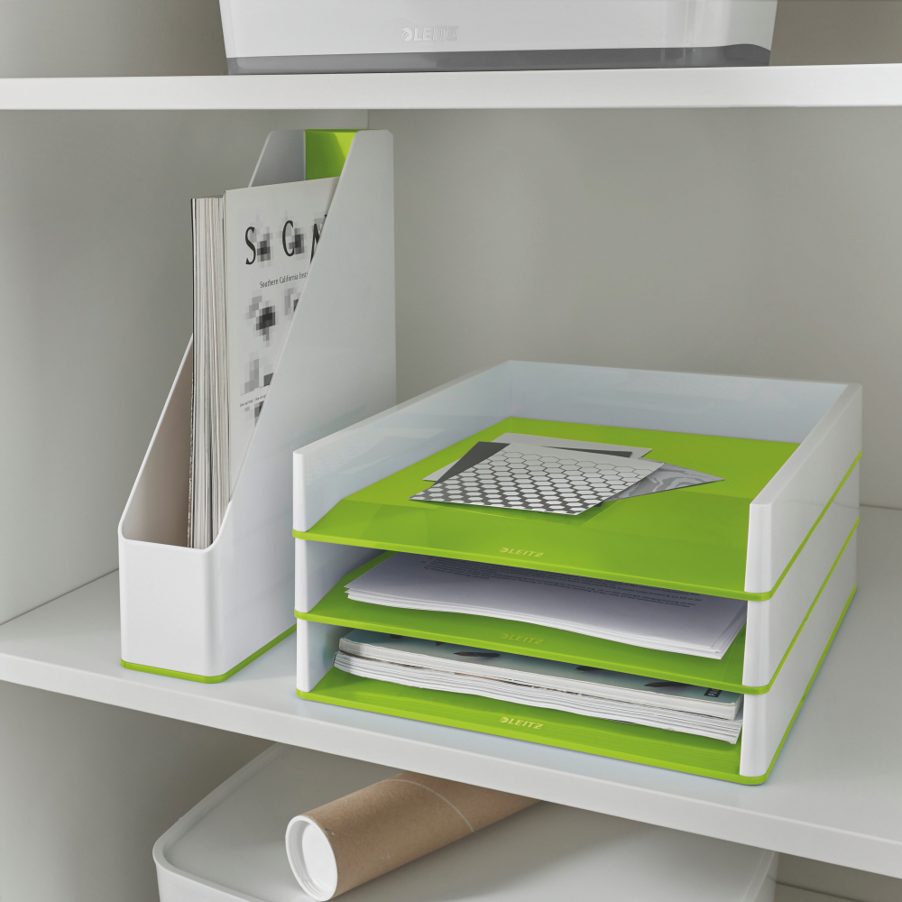 Suport documente plastic verde metalizat/alb wow leitz [3]