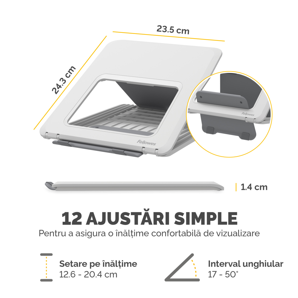 Suport ergonomic pentru laptop alb breyta [3]
