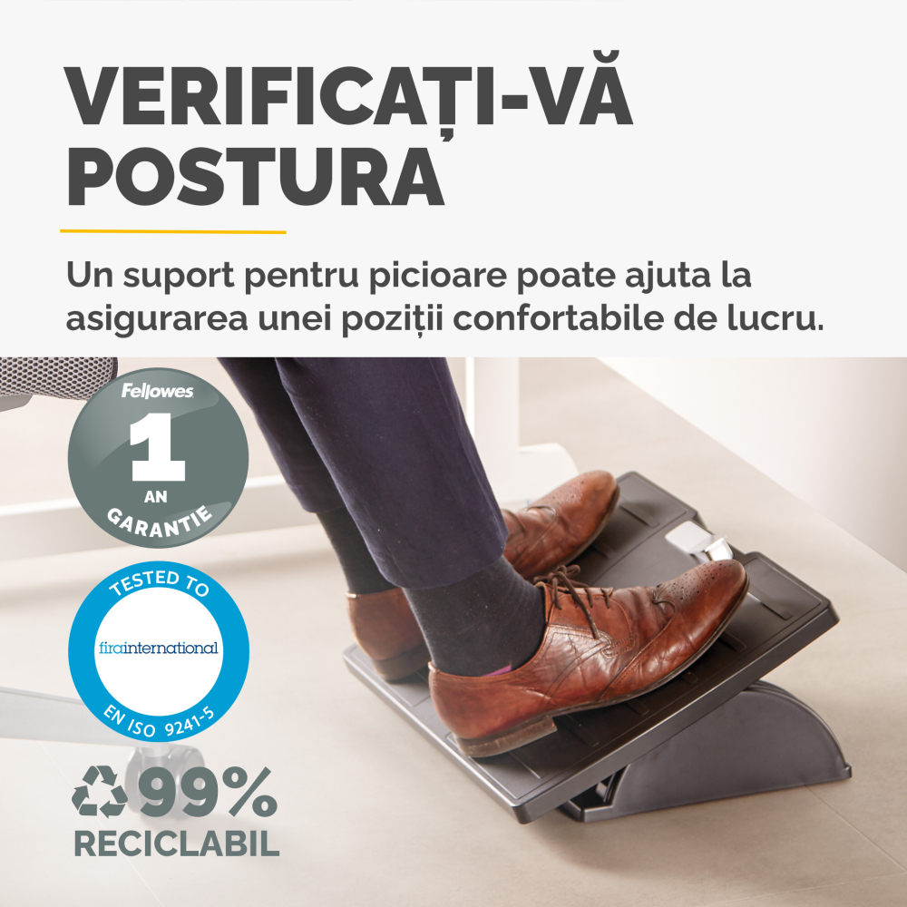 Suport ergonomic pentru picioare reglabil microban fellowes [5]