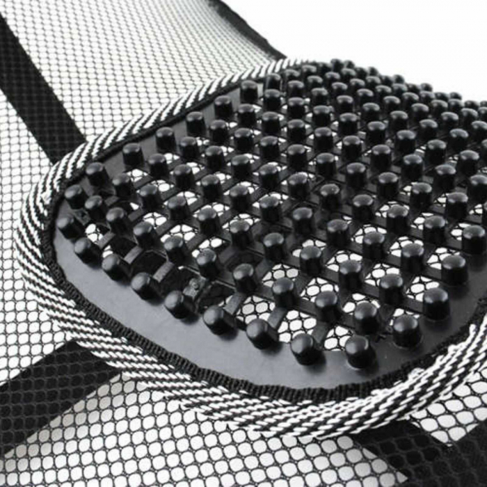Suport lombar terapeutic, pentru scaun auto sau birou, corecteaza postura, 40 x 39 cm, Metal si Plasa, Negru [2]