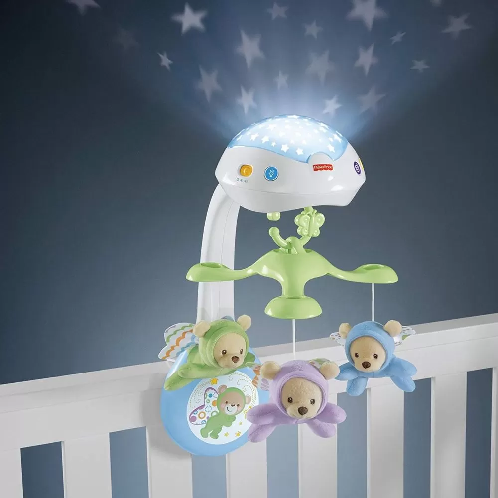 Suport mobil pentru patut, Carusel cu proiectie, Noaptea instelata, Fisher Price, varsta de la 0 luni la 1 an [6]
