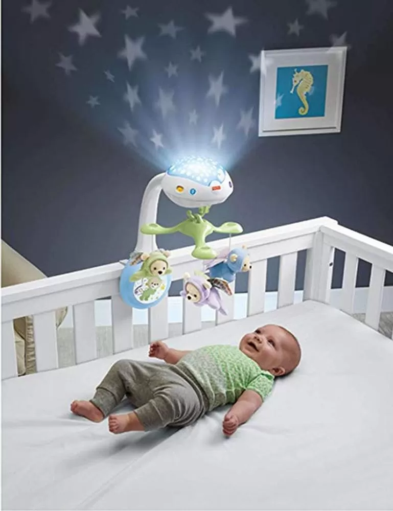 Suport mobil pentru patut, Carusel cu proiectie, Noaptea instelata, Fisher Price, varsta de la 0 luni la 1 an [3]