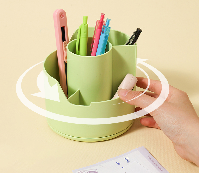 Suport rotativ instrumente de scris 4 compartimente bleu longreen plastic reciclat deli [3]
