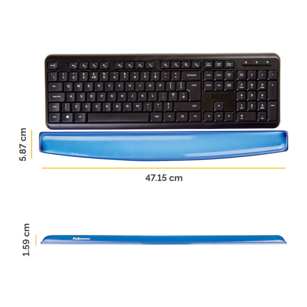 Suport tastatura si incheieturi albastru gel crystal fellowes [2]