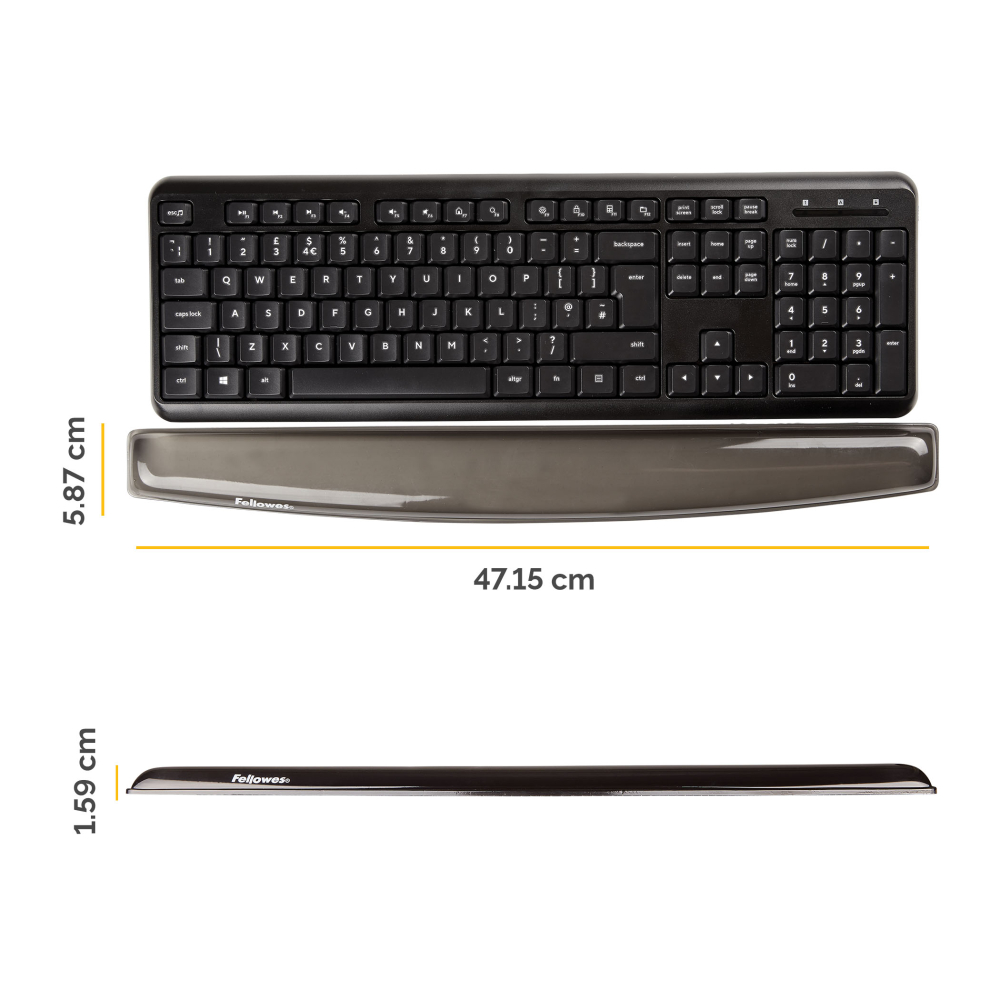 Suport tastatura si incheieturi negru gel crystal fellowes [2]