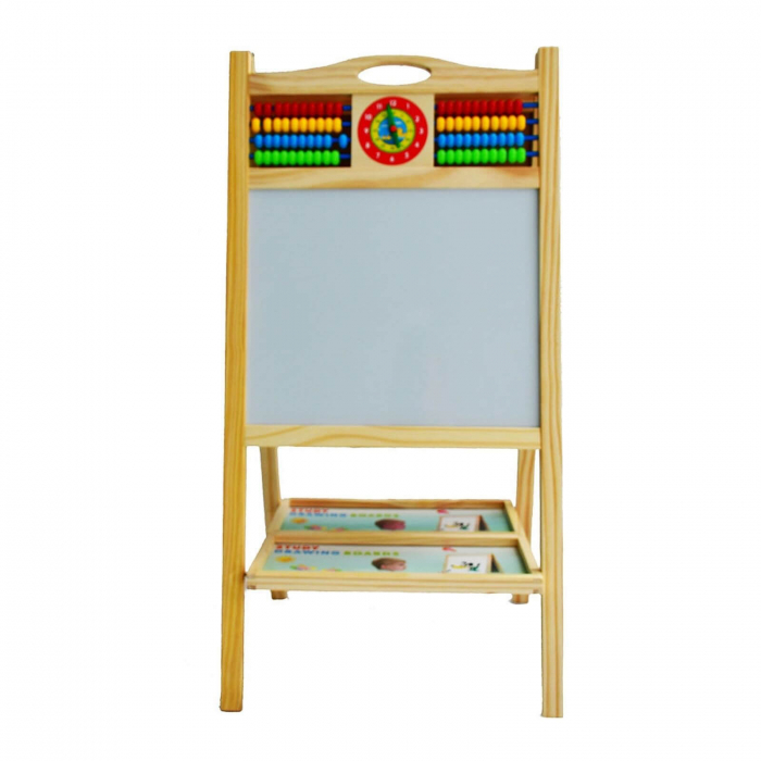 Tabla educativa copii 2 in 1 cu suport, accesorii, maner, ceas si abac. [2]