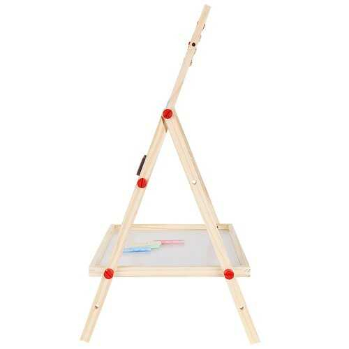 Tabla magnetica copii, de scris, cu doua fete, din lemn, Educativa, cu Suport si Accesorii, Abac, 67 x 41 x 32 cm [2]