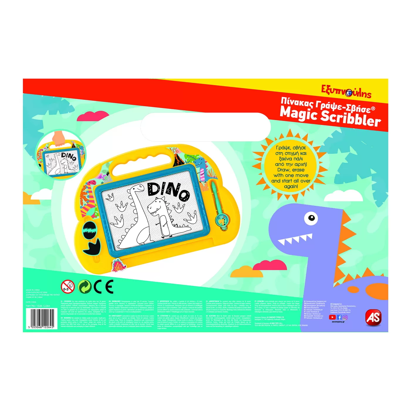 Tabla magnetica Magic Scribbler baby dinozaur, As Games, varsta de la 3 ani la 8 ani [5]
