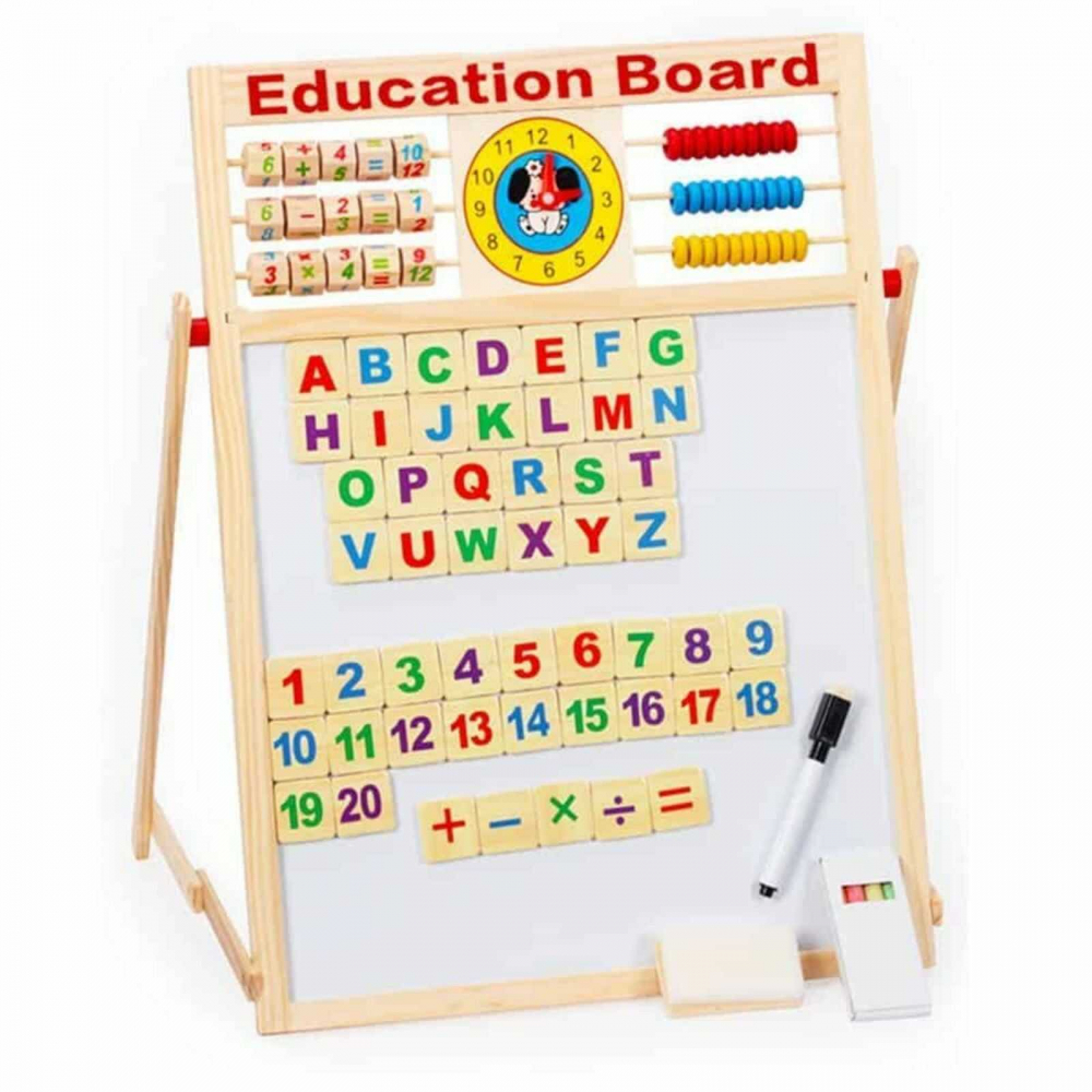 Tabla magnetica copii 63 x 46.5 cm cu litere, cifre, abac si ceas [2]