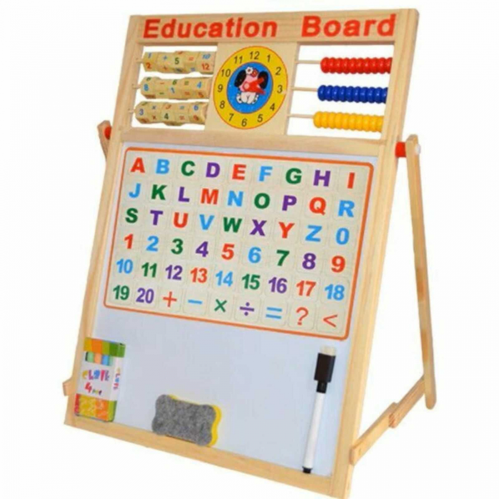 Tabla magnetica copii 63 x 46.5 cm cu litere, cifre, abac si ceas [7]