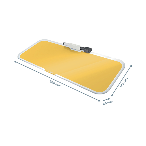 Tabla sticla cu trepied pentru birou galben chihlimbar cosy leitz [4]