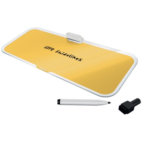 Tabla sticla cu trepied pentru birou galben chihlimbar cosy leitz [3]