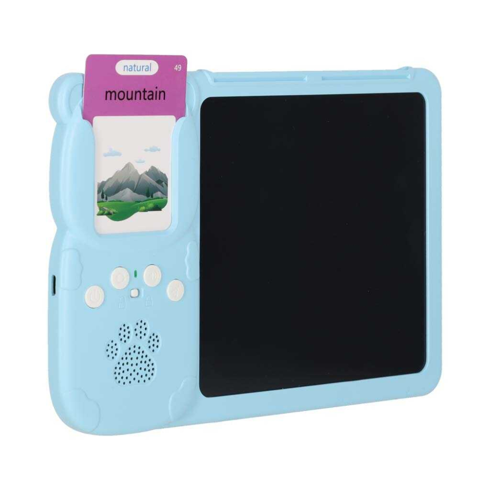 Tableta 2 in 1, Cititor de carduri pentru invatarea vocabularului in limba engleza, 112 Carduri si Desene, Fade Blue [5]